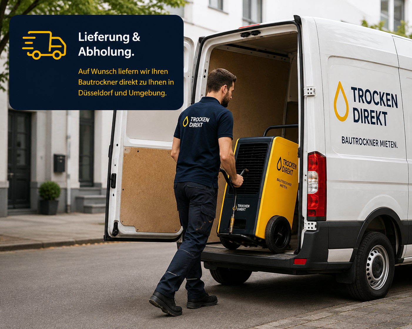 Lieferung und Abholung von Bautrocknern in Düsseldorf – TrockenDirekt