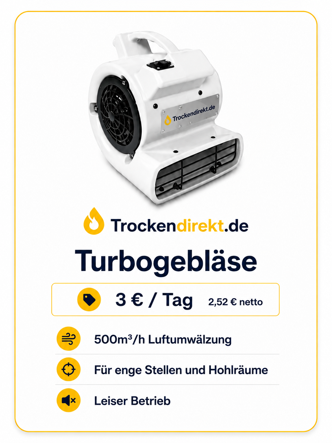 Turbogebläse mieten – Trockendirekt.de