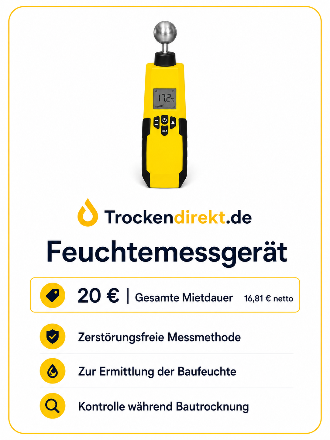 Feuchtemessgerät für zerstörungsfreie Messung